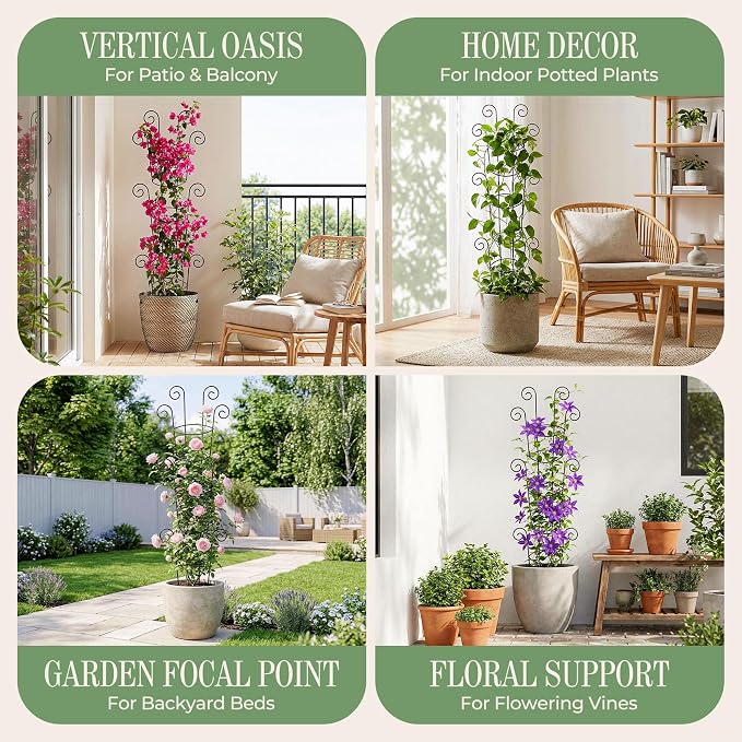 4 Pack 43 Inch Metal Plant Trellis - Image 9