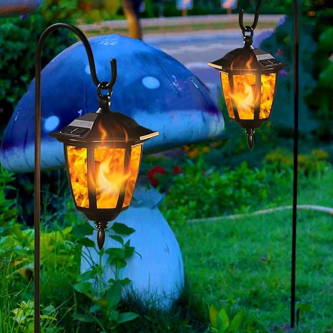 Dynaming 2 Pack Solar Flame Hanging Lights Outdoor, Halloween Solar Flickering - Image 6