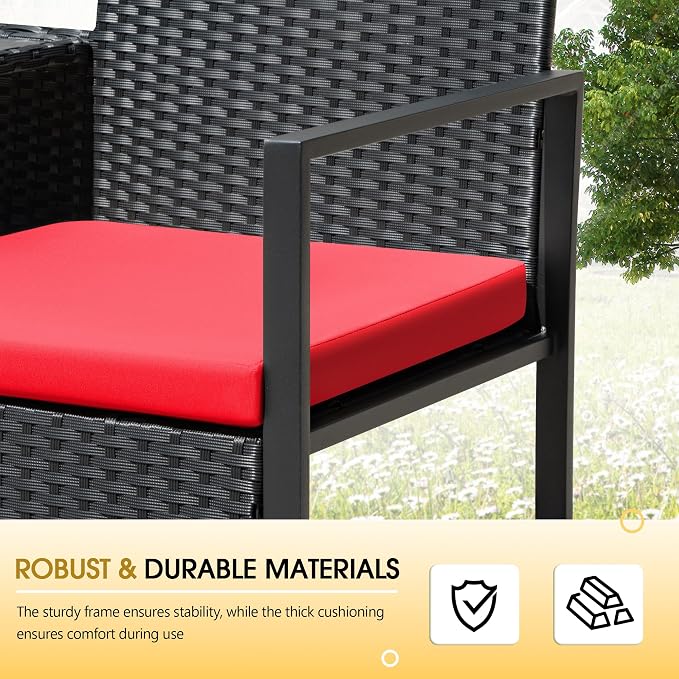 Devoko Patio Conversation Sets Outdoor Loveseat - Image 7