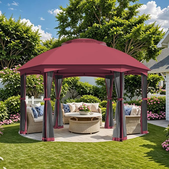 EROMMY Gazebos on Clearance 13 x 13 Ft 6 Sided, Outdoor Gazebo by EROMMY