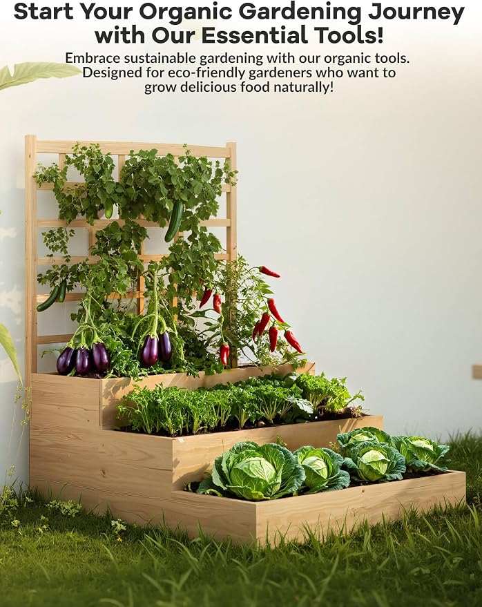 3-Tier Elevated Garden Planter, Wooden Vertical Raised Bed - Image 5