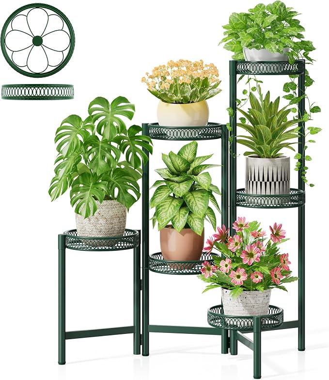 Metal Plant Stands Indoor Outdoor, 6 Tier Plant Stand Corner Plant Shelf by Unknown