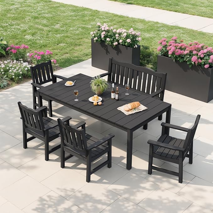 Stoog Weatherproof Outdoor Bench & Outdoor Chairs Set, Patio Furniture Set - Image 9