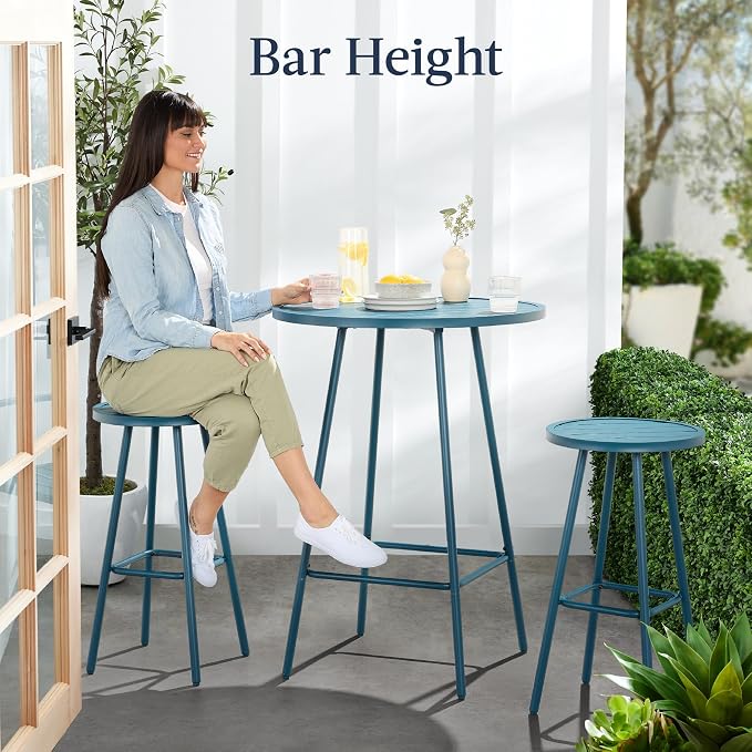 Best Choice Products 3-Piece Patio Dining Set, Bar Height, Outdoor Bistro Set - Image 3
