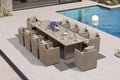 PURPLE LEAF 11 Pieces Outdoor Patio Dining Set Modern Large Weather-Resistant by PURPLELEAF