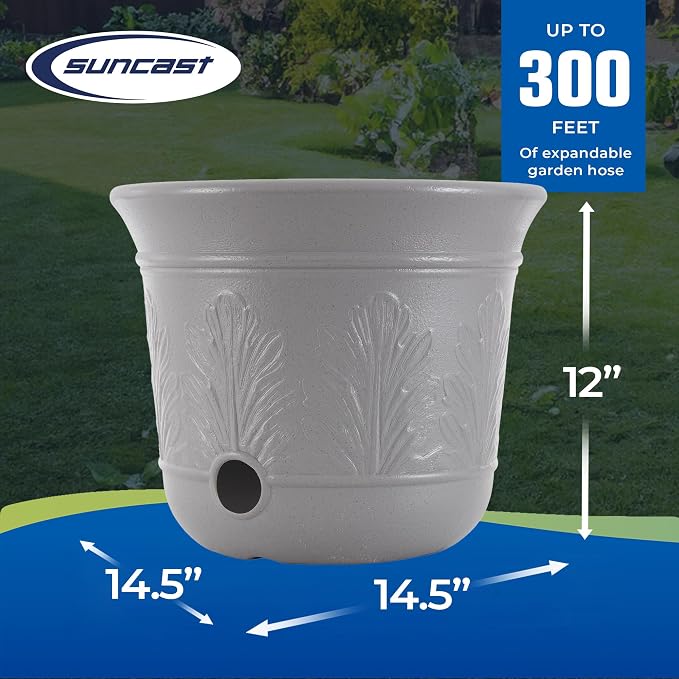 Suncast 300 Foot Heavy Duty 5 Gallon Decorative Plastic Hose Pot - Image 3