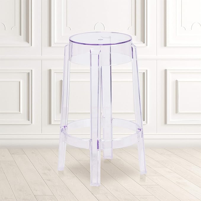 Flash Furniture Laney 25.75" Indoor/Outdoor Counter Height Transparent Dining - Image 2