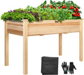 VIVOSUN Elevated Wooden Raised Garden Bed, Outdoor Wood Planter Box w Bed Liner by VIVOSUN
