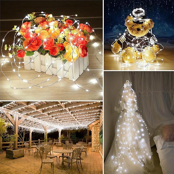 Solar String Lights Outdoor Waterproof 2 Pack Total 66ft 200LED 8 Modes Twinkle - Image 6