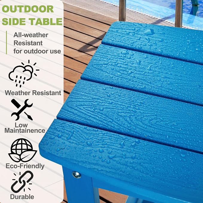 Y&M Outdoor Side Table, HIPS Adirondack Small Single Table, Waterproof Square - Image 8