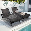 IDZO Katalina Chaise Lounge Set of 2-500lbs Support, UV Wicker, Ergonomic Wave by Idzo