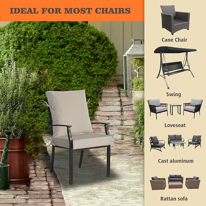 Goodgoods 20"x42" Outdoor Dining Chair Cushion Set of 1 Patio Furniture Cushion - Image 4