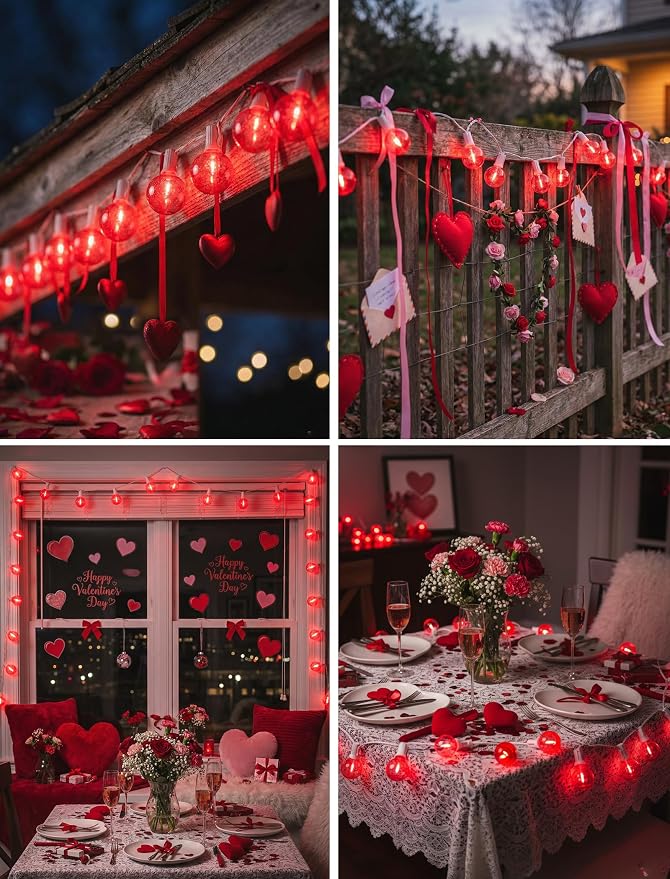 25FT G40 LED Valentine’s Day Outdoor String Lights, Hanging Patio Lights - Image 7