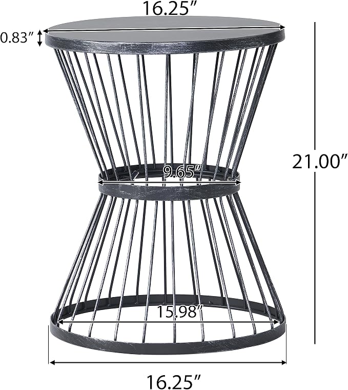 Christopher Knight Home Lassen Outdoor 16" Iron Side Table, Matte Black - Image 3