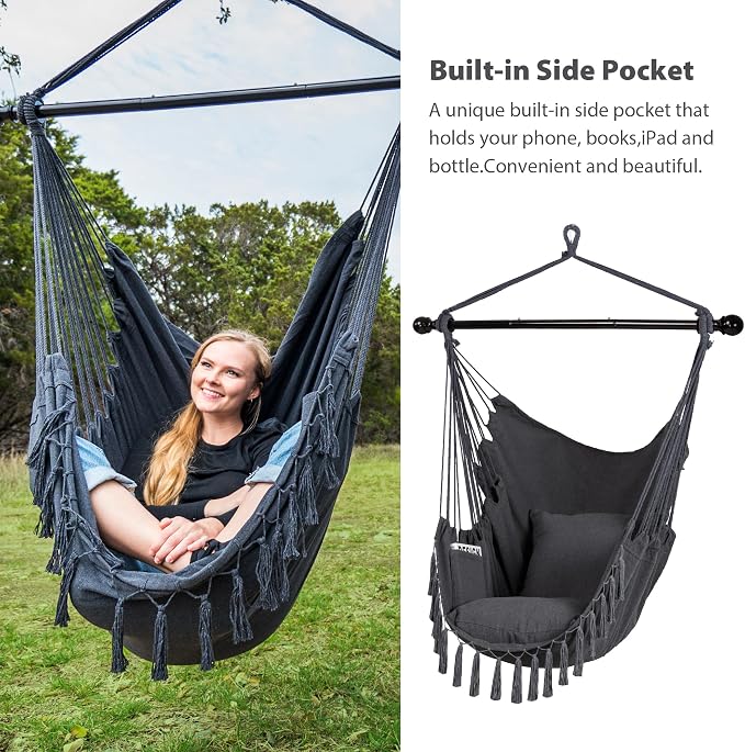 SUNCREAT Hammock Chairs Hammock Chair Swing - Image 3