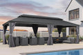 PURPLE LEAF 14' X 28' Outdoor Large Gazebo Permanent Hardtop Gazebo by PURPLELEAF