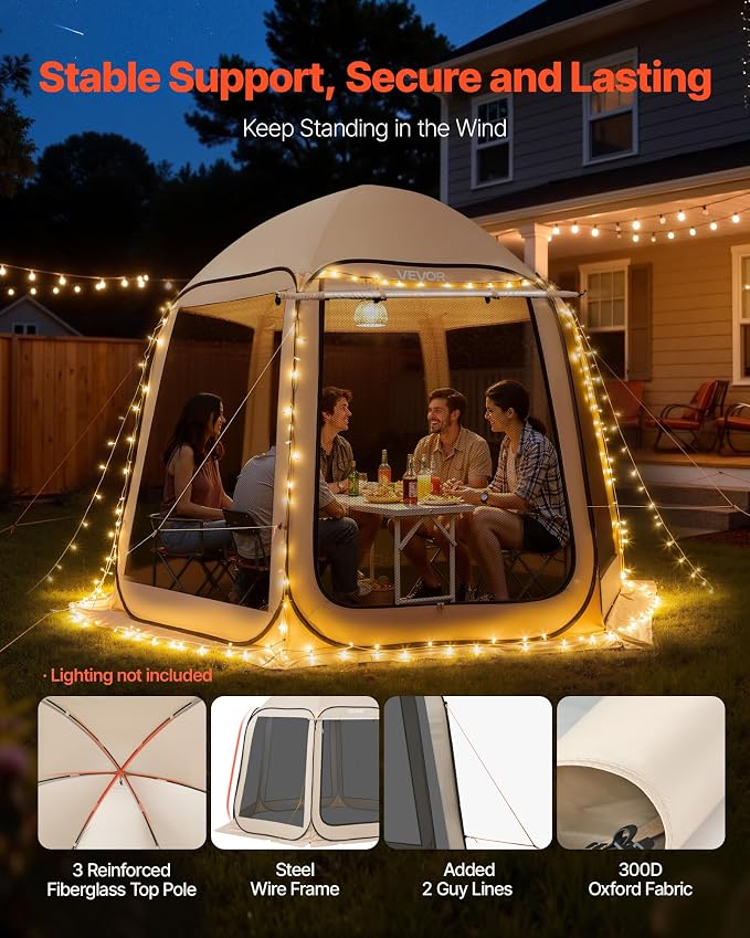 VEVOR 10 x 9.2' Pop-Up Screen House Tent - Image 5