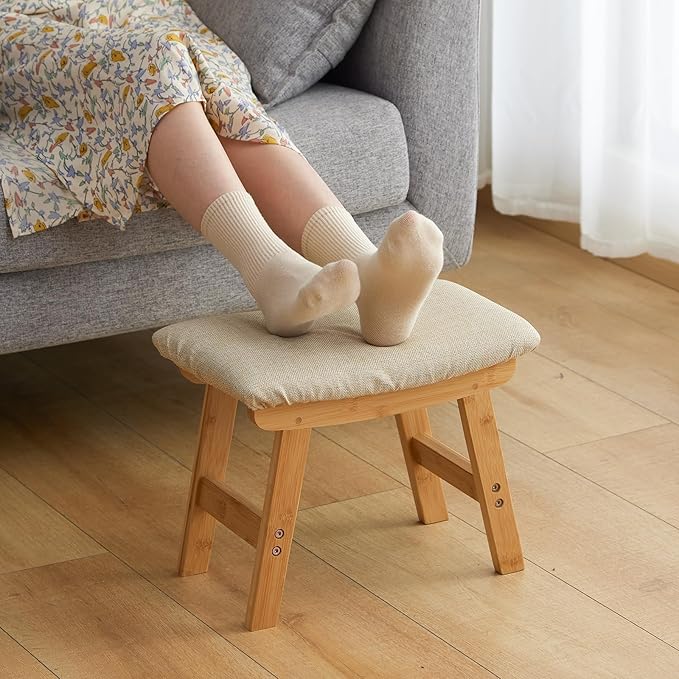 Foot Stool Ottoman Foot Rest Under Desk, Small Stool - Image 2