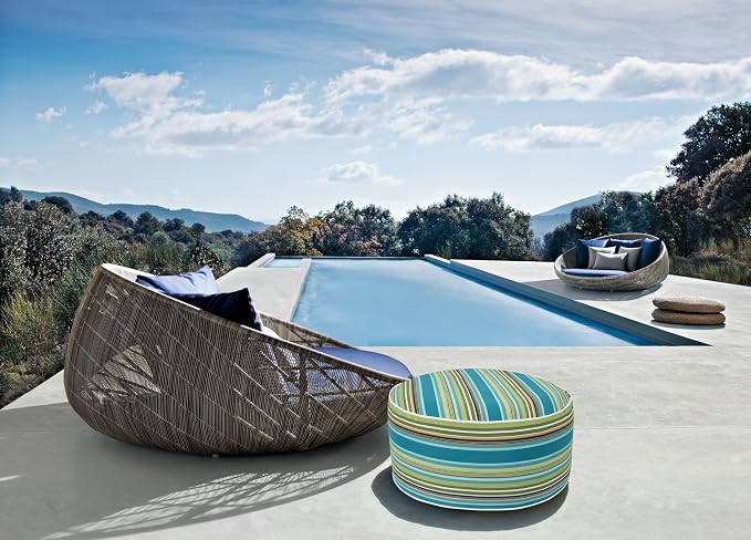 Outdoor/Indoor Inflatable Ottoman Pouf D20 xH9, All Weather Round Footstool - Image 7