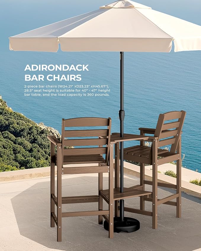 SERWALL Tall Adirondack Chairs Set of 2 - Image 8