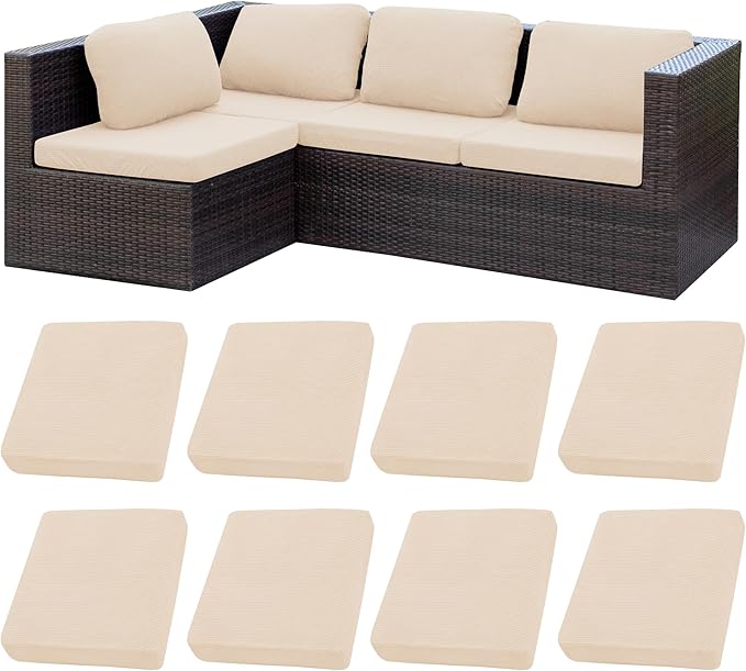 Patio Cushion Covers Outdoor Cushion Covers, Super Elastic Cushion Covers by BIETYONE