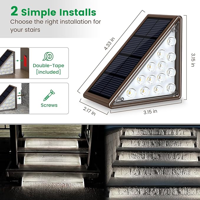 Solar Step Lights for Outside, Outdoor Deck Step Lights, Solar Outdoor Lights - Image 4