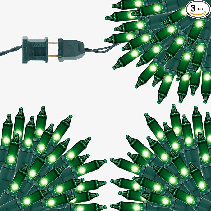 3 Sets Christmas Lights, 120V UL Certified Connectable St Patricks Day Light by LJLNION