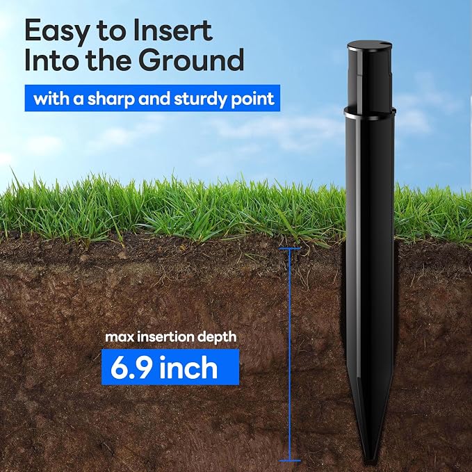 8 Pack Reinforced Ground Stakes, 0.83" x 8.27" Solar Lights Spikes, ABS Plastic - Image 6