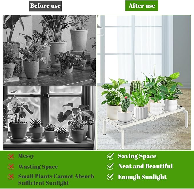 1 Tier Metal Plant Stand Indoor Outdoor, Potted Multiple Flower Pot Holder Rack - Image 7