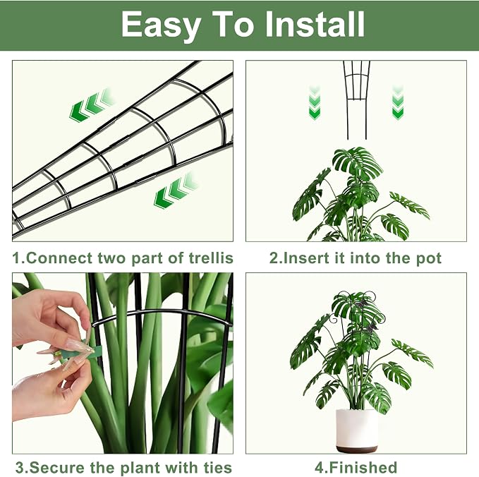 30'' Larger Plant Trellis Indoor, Expandable Metal Trellis - Image 7
