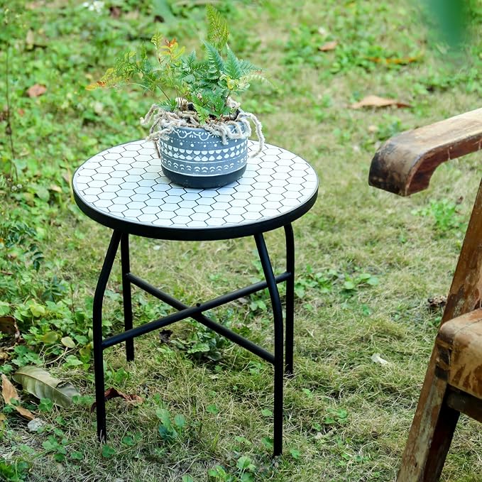 VCUTEKA Mosaic Outdoor Side Table - Image 2