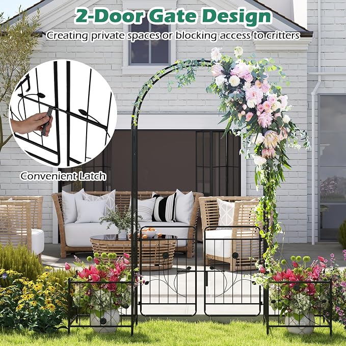 Giantex Garden Arch with Planter - Image 5