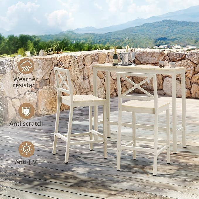 Outdoor Bar Table, Waterproof HDPS Slatted Top, Weather Resistant, Hot Tub - Image 7
