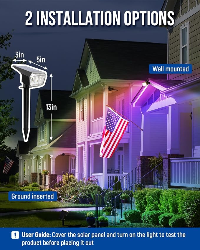 Solar Spot Lights Outdoor, 9 Lighting Modes RGB, Solar Lights Outdoor - Image 8