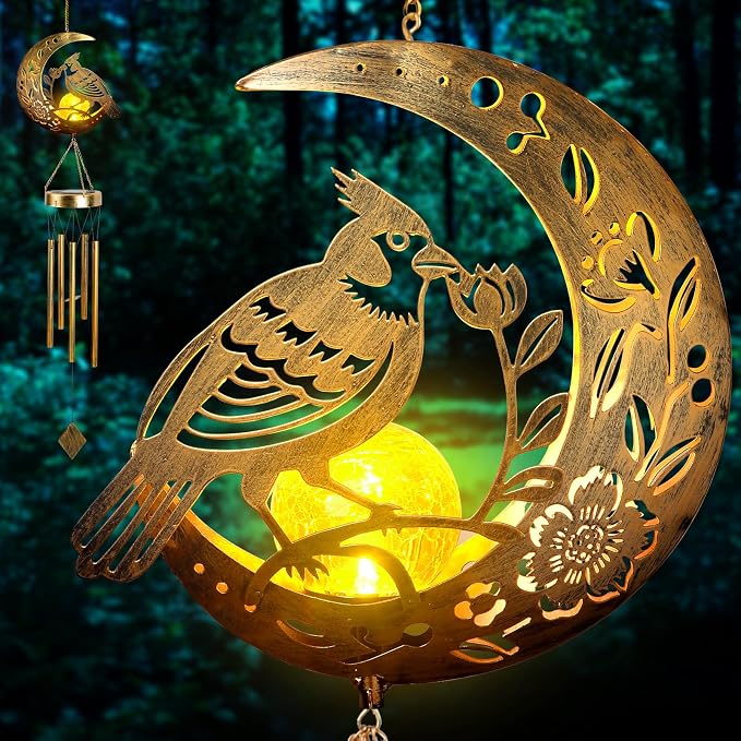 Moon Cardinal Wind Chime for Outside - Image 3