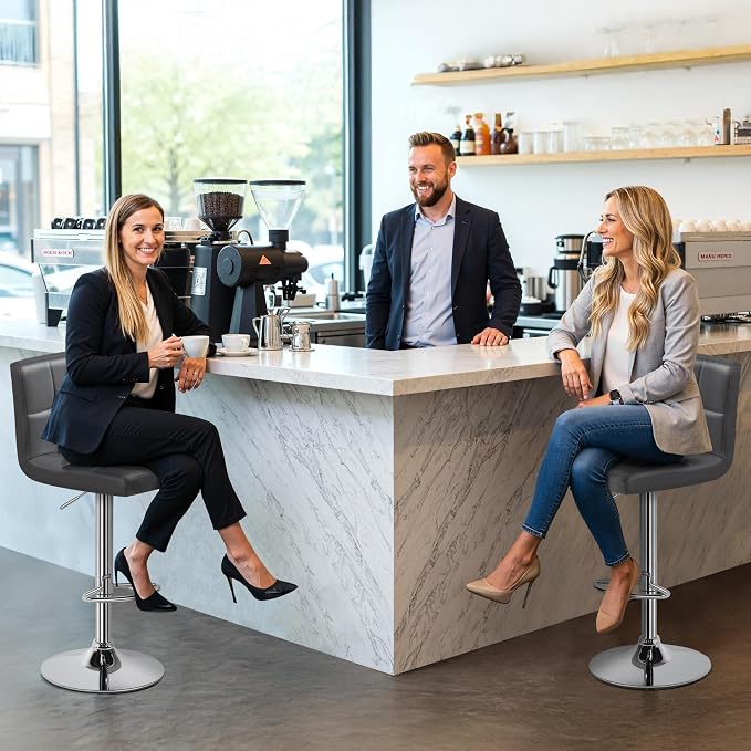 Yaheetech Bar Stools Set of 4, Adjustable Swivel Barstools - Image 4