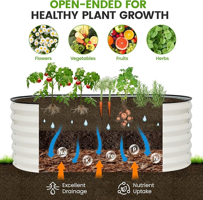 Galvanized Raised Garden Bed Outdoor |17'' Tall Planter Box Outdoor - Image 8