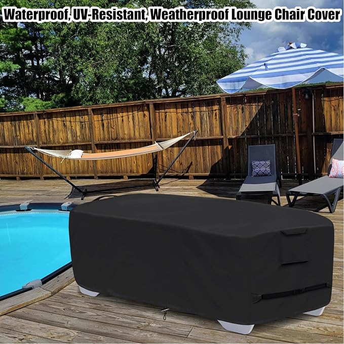 Outdoor Lounge Chair Covers for 4-6 Stackable Patio Chaise Lounge Chairs - Image 7