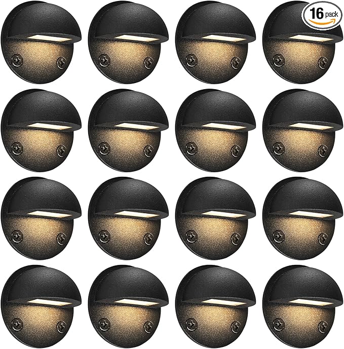 GKOLED 16-Pack Low Voltage LED Deck Light Fixture, Mini Size Eyelid Step Lights by GKOLED
