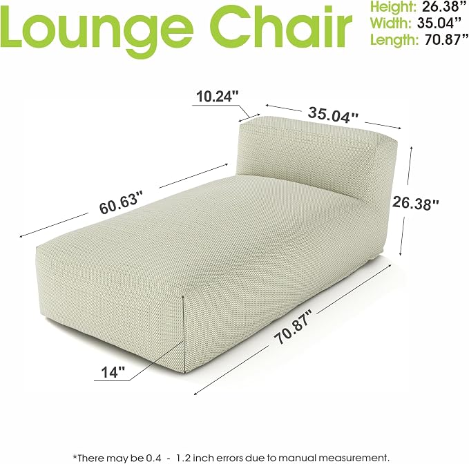 Outdoor Bean Bag Lounger Chair, Big Comfy Outdoor Daybed - Image 2