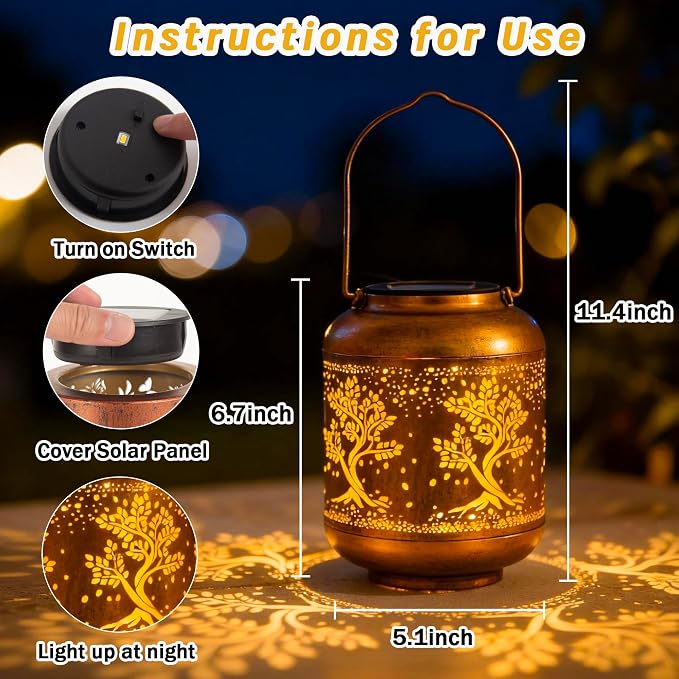 Solar Lanterns Outdoor Waterproof, Birthday Gifts - Image 4