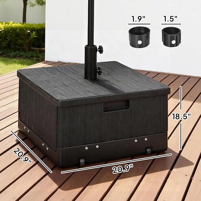 Outsunny 3-in-1 Outdoor Umbrella Base, Coffee End Table, Planter Box - Image 3