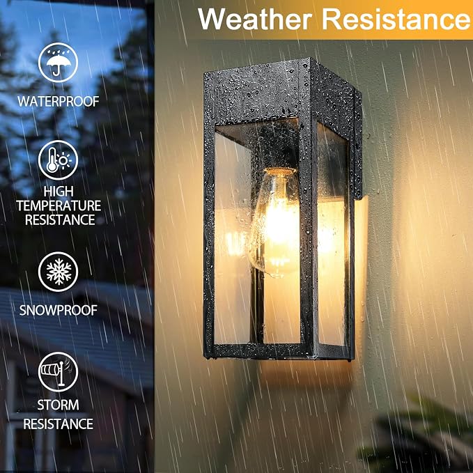 2 Pack Porch Lights Outdoor Wall Sconce, Outdoor Light - Image 4