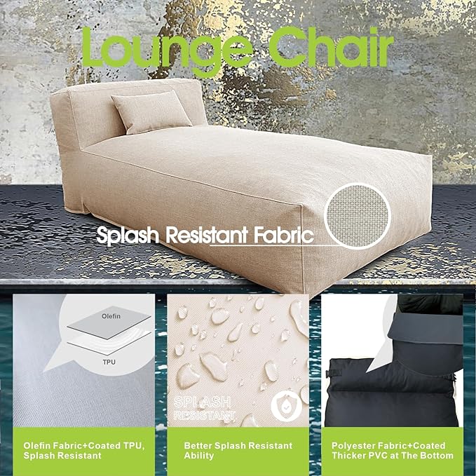 Outdoor Bean Bed Chair Sun Lounger, Outdoor Couch Sofa - Image 5