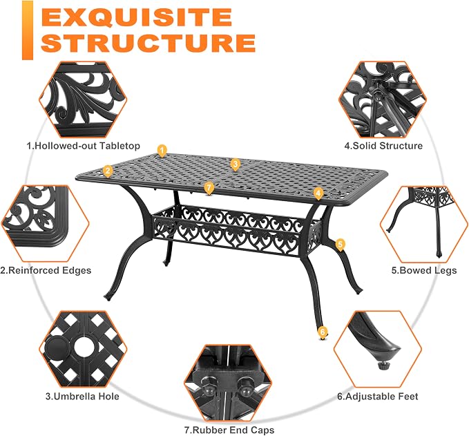 NUU GARDEN 60" Outdoor Dining Table - Image 5