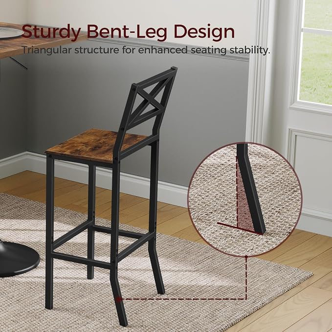Bar Stools, Kitchen Breakfast Bar Chairs, Easy Assembly, - Image 5