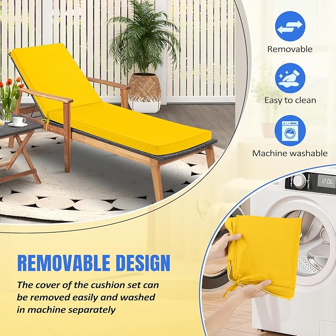Basic Beyond Chaise Lounge Cushions Outdoor, 3-Layer Waterproof Outdoor - Image 5