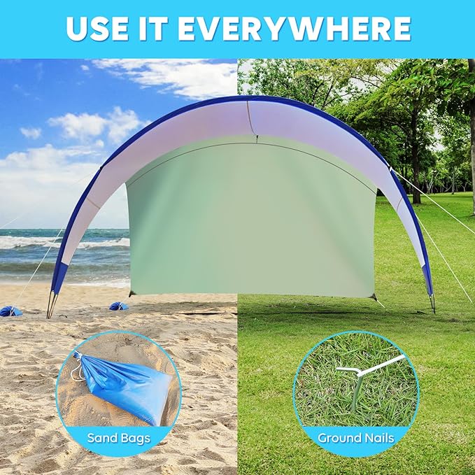 TOBTOS UPF 50+ Pop Up Beach Tent, Easy Set Up Beach Umbrella, Sun Shelter - Image 5