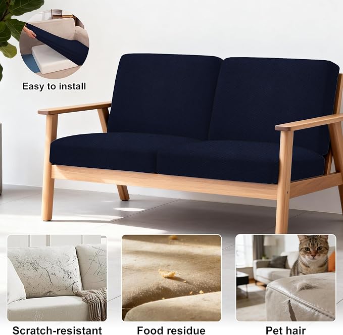 4Pcs Patio Stretch Cushion Covers, Outdoor Sofa Replacement Cover Slipcovers - Image 4