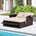 Nightcore Wicker Patio Outdoor Daybed, Outdoor Chaise Lounger w/ 4-Level by Goplus